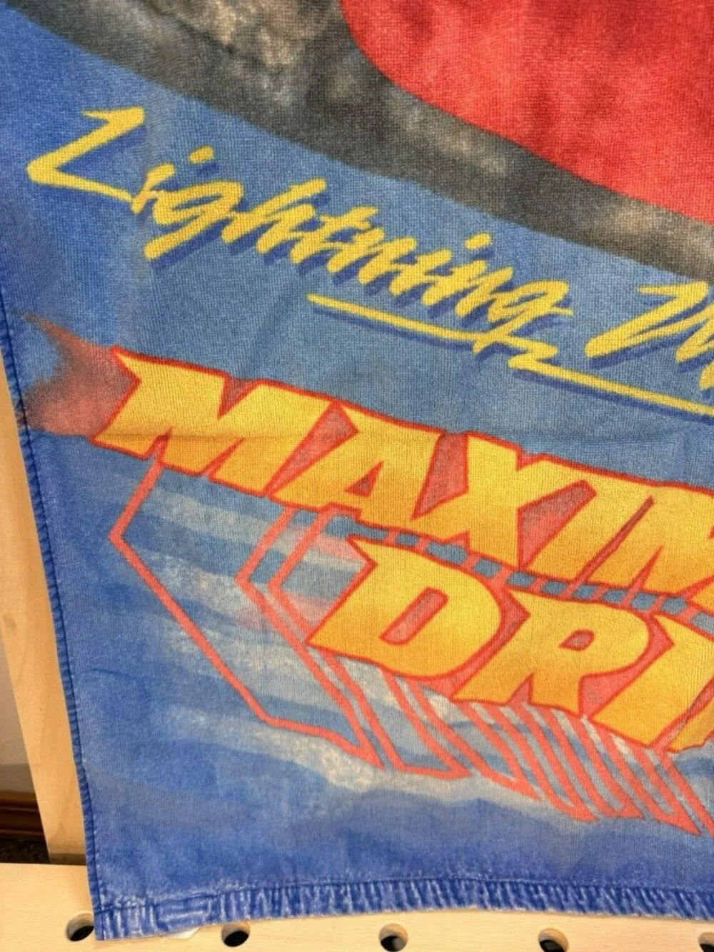 RARE Disney Store Pixar Cars Lightning McQueen Beach Towel Vintage 54” X 29”